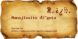 Manojlovits Ágota névjegykártya